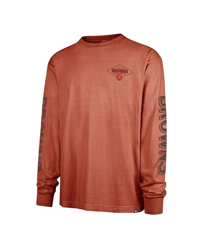 '47 Brand Men's Orange Cleveland Browns Cairn Ravine Foundation Throwback Long Sleeve T-Shirt