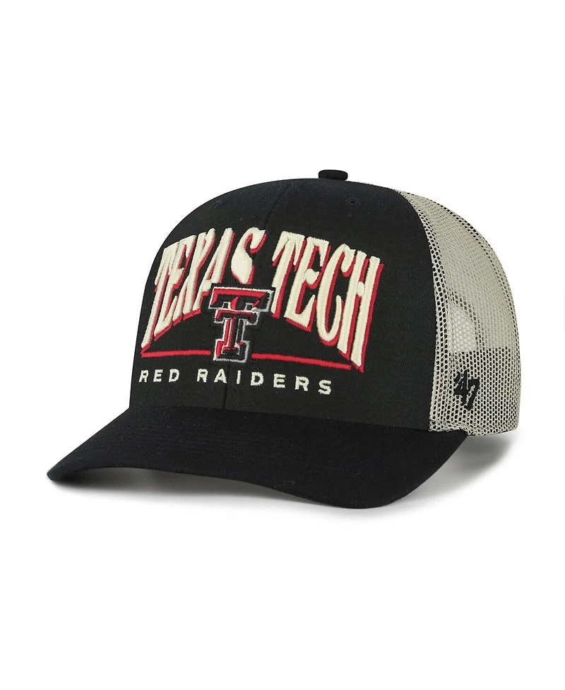 '47 Brand Men's Black Texas Tech Red Raiders Arid Adjustable Trucker Hat