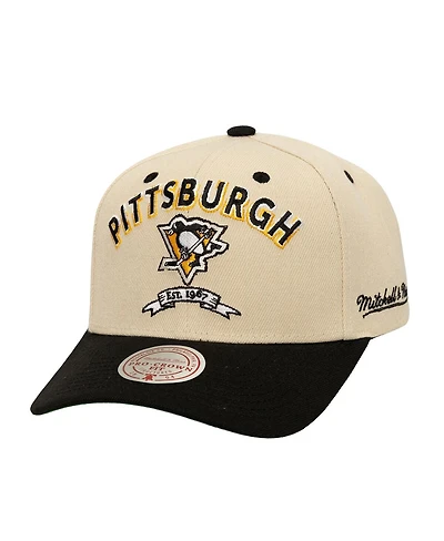 Mitchell & Ness Men's Cream Pittsburgh Penguins Soul Legacy Defined Two-Tone Pro Crown Adjustable Hat