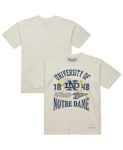 Mitchell & Ness Men's Cream Notre Dame Fighting Irish Heritage Scholar T-Shirt