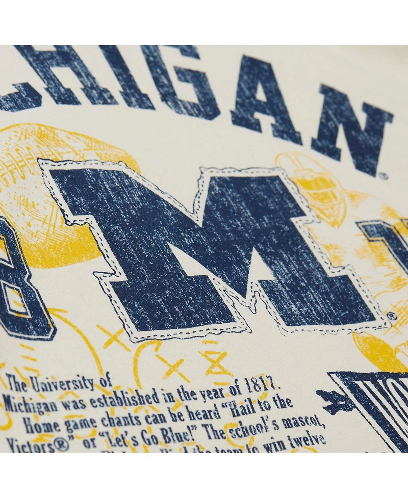 Mitchell & Ness Men's Cream Michigan Wolverines Heritage Scholar T-Shirt