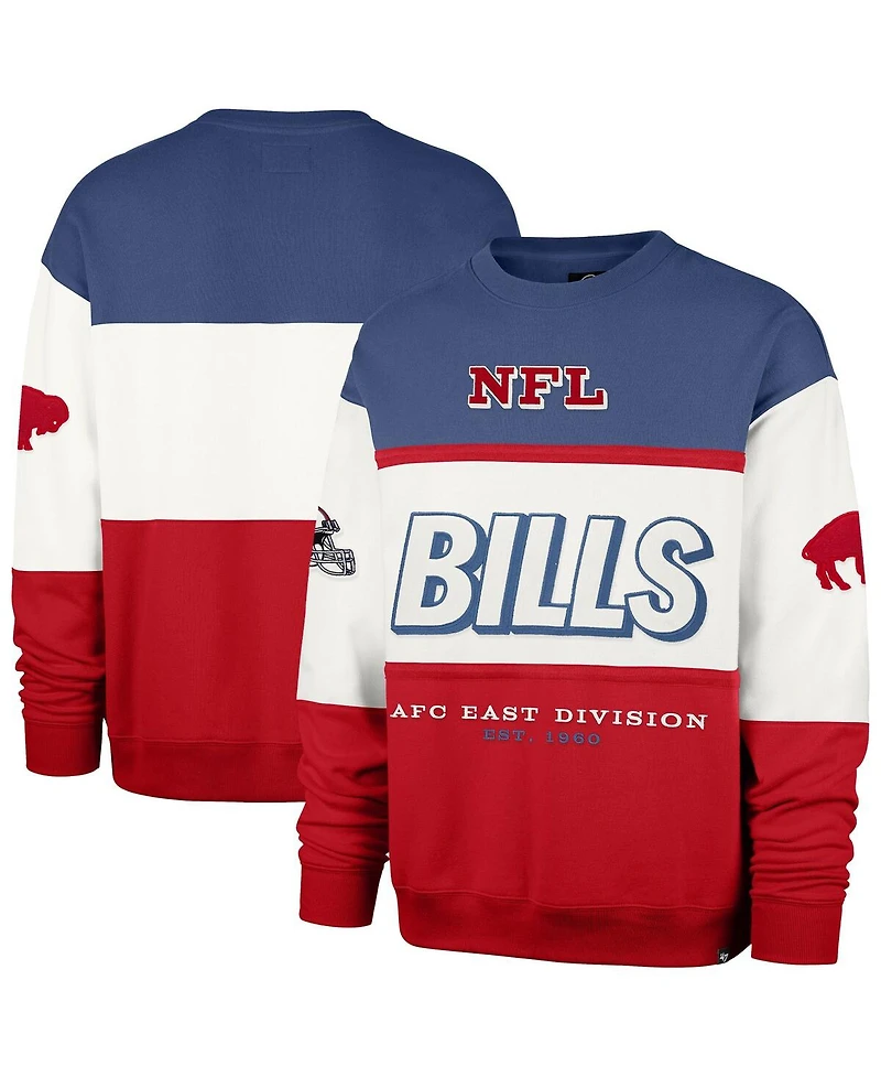 '47 Brand Men's Royal/Red Buffalo Bills Throwback Breeze Maximalist Sweatshirt