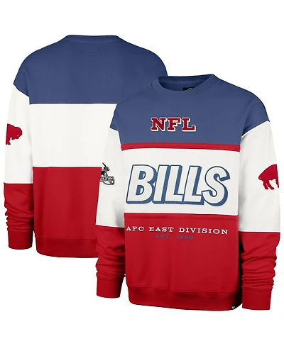 '47 Brand Men's Royal/Red Buffalo Bills Throwback Breeze Maximalist Sweatshirt