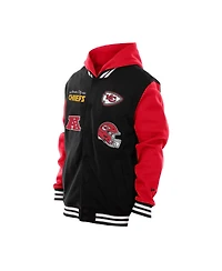 New Era Men's Black Kansas City Chiefs Full-Snap Fleece Hoodie Jacket