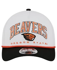 New Era Men's White/Black Oregon State Beavers Arch Two-Tone Rope 9FORTY A-Frame M-Crown Adjustable Hat