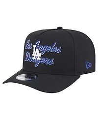 New Era Men's Black Los Angeles Dodgers Chainstitch 9FIFTY A-Frame Snapback Hat