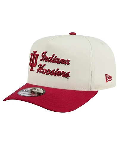 New Era Men's Cream/Crimson Indiana Hoosiers Vintage Chainstitch 9FIFTY A-Frame Snapback Hat