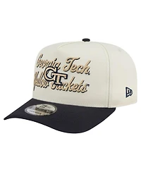 New Era Men's Cream/Navy Georgia Tech Yellow Jackets Vintage Chainstitch 9FIFTY A-Frame Snapback Hat
