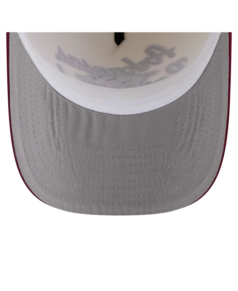 New Era Men's Cream/Cardinal Arkansas Razorbacks Vintage Chainstitch 9FIFTY A-Frame Snapback Hat