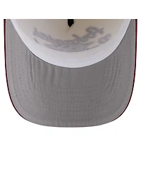 New Era Men's Cream/Cardinal Arkansas Razorbacks Vintage Chainstitch 9FIFTY A-Frame Snapback Hat