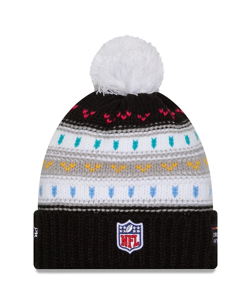 New Era Women's Black Denver Broncos 2025 Nfl Crucial Catch Cuffed Knit with Pom Hat
