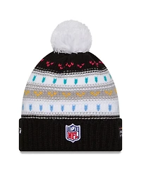 New Era Women's Black Denver Broncos 2025 Nfl Crucial Catch Cuffed Knit with Pom Hat