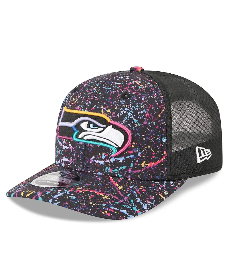 New Era Men's Black Seattle Seahawks 2025 Nfl Crucial Catch 9SEVENTY Adjustable Hat