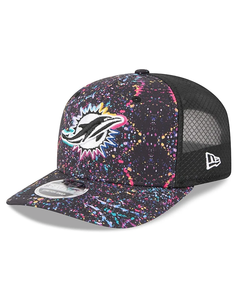 New Era Men's Black Miami Dolphins 2025 Nfl Crucial Catch 9SEVENTY Adjustable Hat