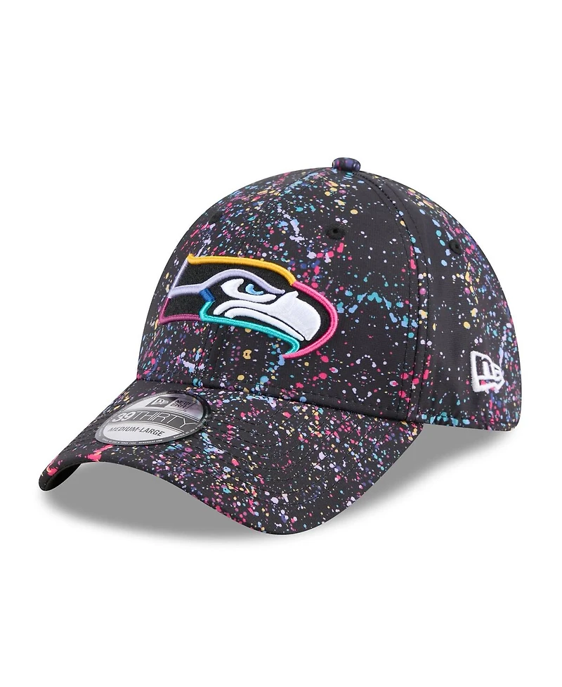 New Era Men's Black Seattle Seahawks 2025 Nfl Crucial Catch 39THIRTY Flex Hat