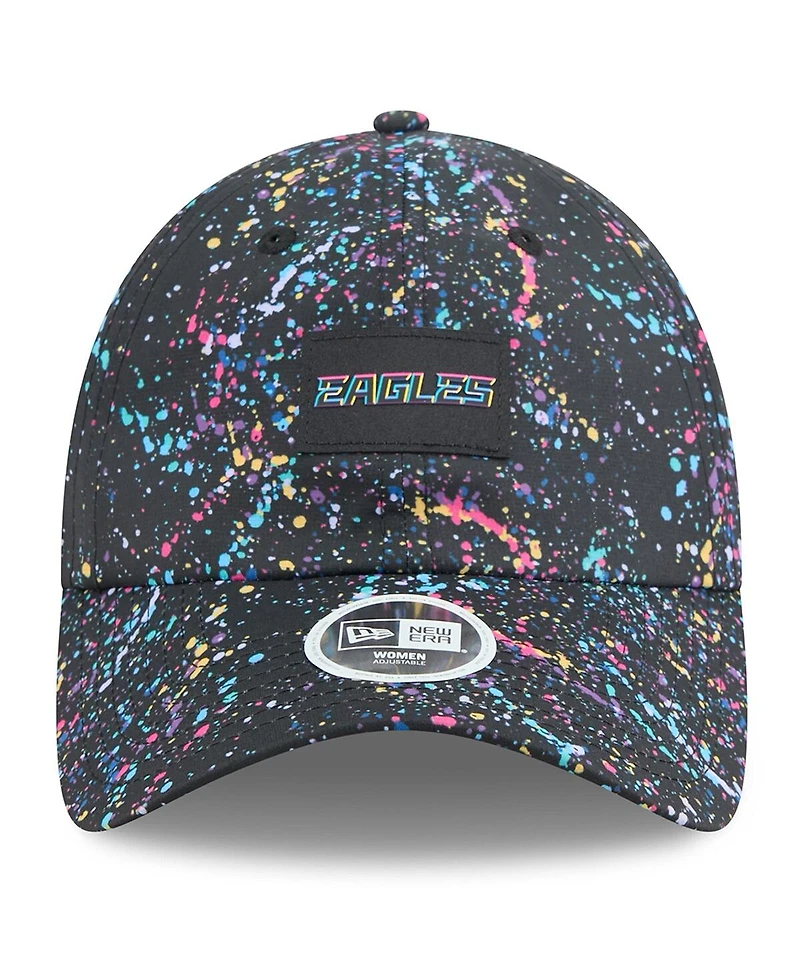 New Era Women's Black Philadelphia Eagles 2025 Nfl Crucial Catch Pony Tail Adjustable Hat