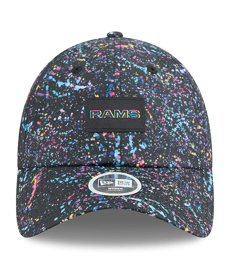 New Era Women's Black Los Angeles Rams 2025 Nfl Crucial Catch Pony Tail Adjustable Hat
