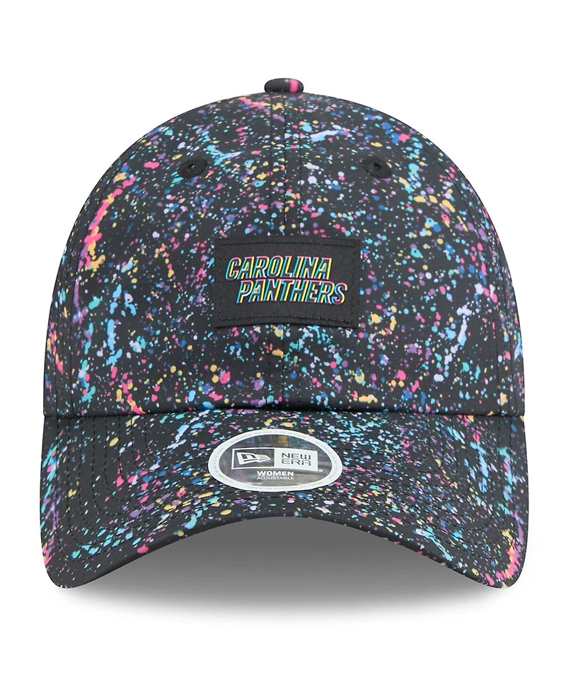 New Era Women's Black Carolina Panthers 2025 Nfl Crucial Catch Pony Tail Adjustable Hat