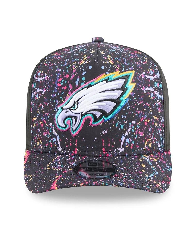 New Era Men's Black Philadelphia Eagles 2025 Nfl Crucial Catch A-Frame 9FIFTY Snapback Hat