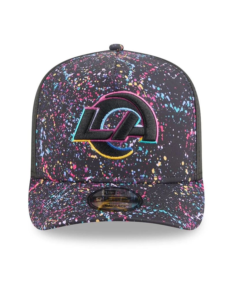 New Era Men's Black Los Angeles Rams 2025 Nfl Crucial Catch A-Frame 9FIFTY Snapback Hat
