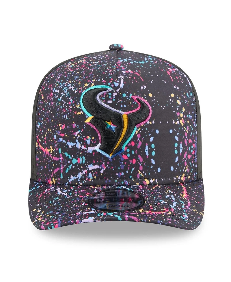 New Era Men's Black Houston Texans 2025 Nfl Crucial Catch A-Frame 9FIFTY Snapback Hat