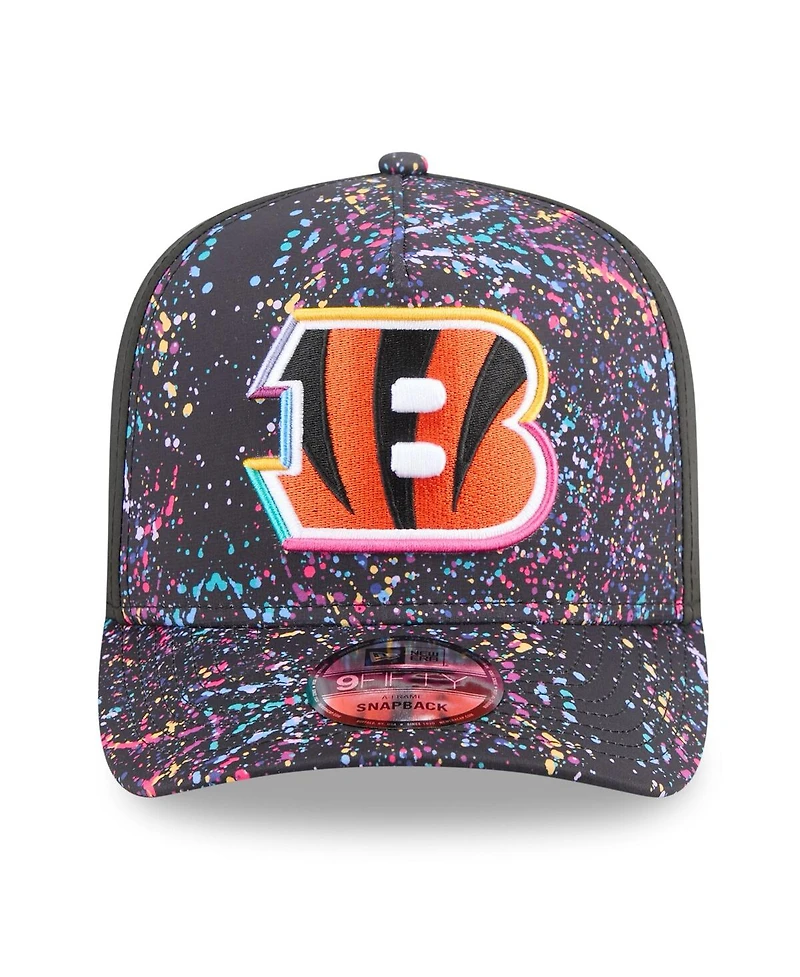 New Era Men's Black Cincinnati Bengals 2025 Nfl Crucial Catch A-Frame 9FIFTY Snapback Hat