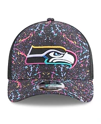 New Era Men's Black Seattle Seahawks 2025 Nfl Crucial Catch 9FORTY Adjustable Hat