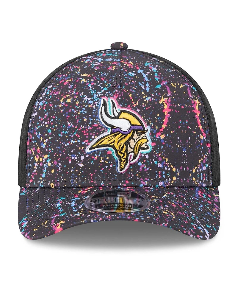 New Era Men's Black Minnesota Vikings 2025 Nfl Crucial Catch 9FORTY Adjustable Hat