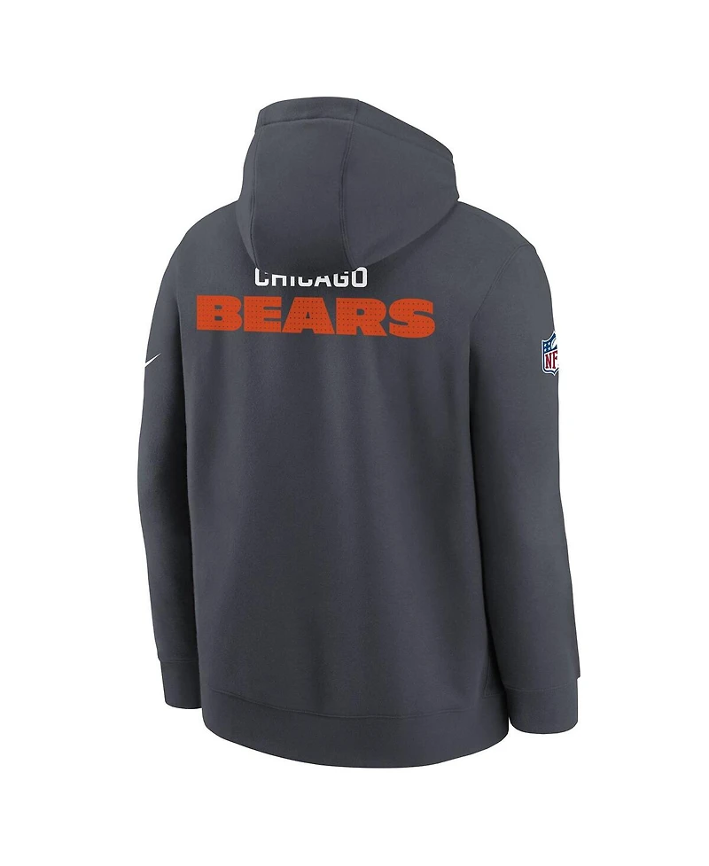 Nike Big Boys and Girls Charcoal Chicago Bears Sideline Club Fleece Hoodie