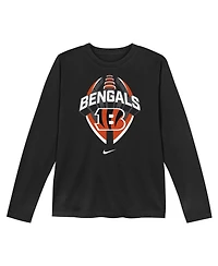 Nike Preschool Black Cincinnati Bengals Primetime Legend Icon Long Sleeve Performance T-Shirt