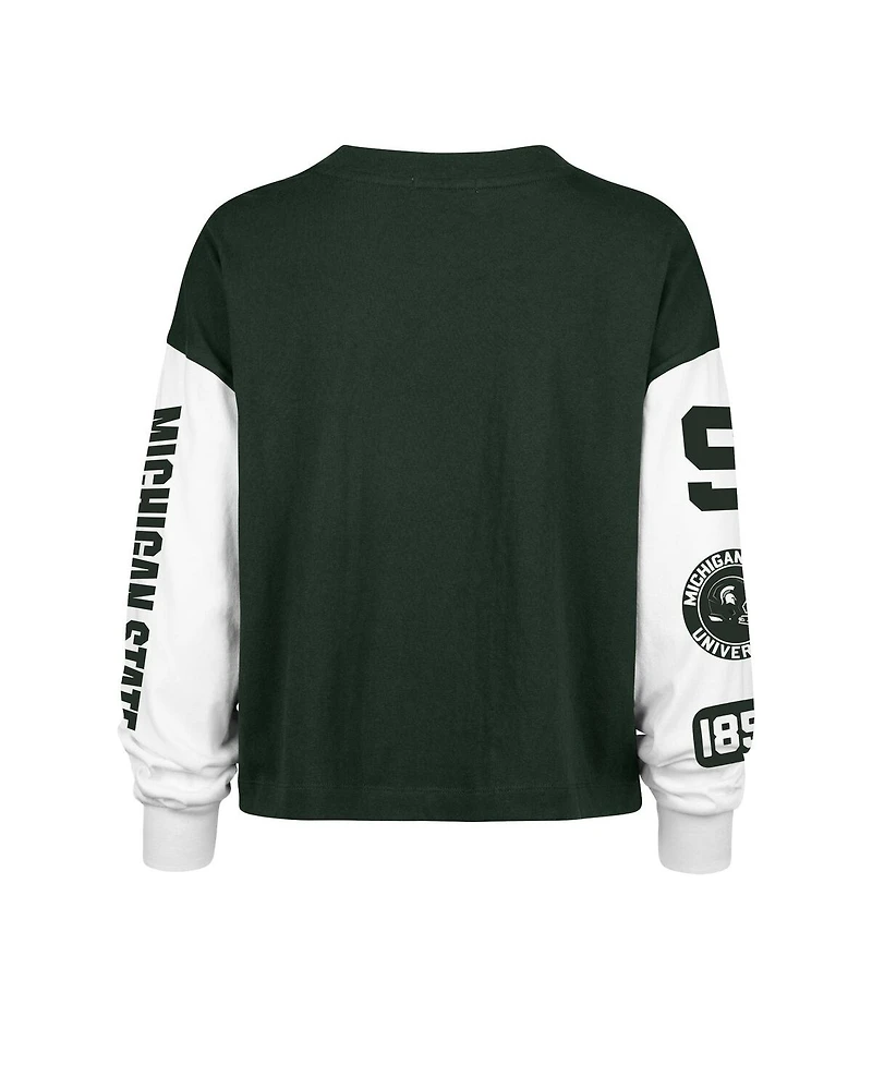 '47 Brand Women's Green Michigan State Spartans Sydney Long Sleeve T-Shirt