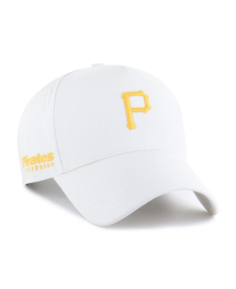 '47 Brand Men's White Pittsburgh Pirates Foundational Pinch Offside Adjustable Hat