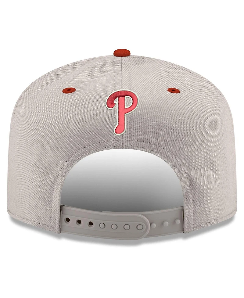 New Era Men's Cream/Red Philadelphia Phillies Upside Down City Name A-Frame 9FIFTY Snapback Hat