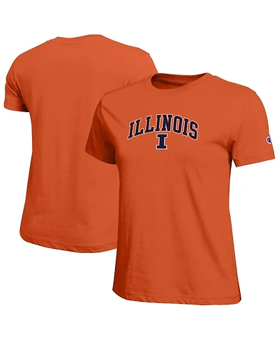 Champion Women's Orange Illinois Fighting Illini Arched Over Logo T-Shirt