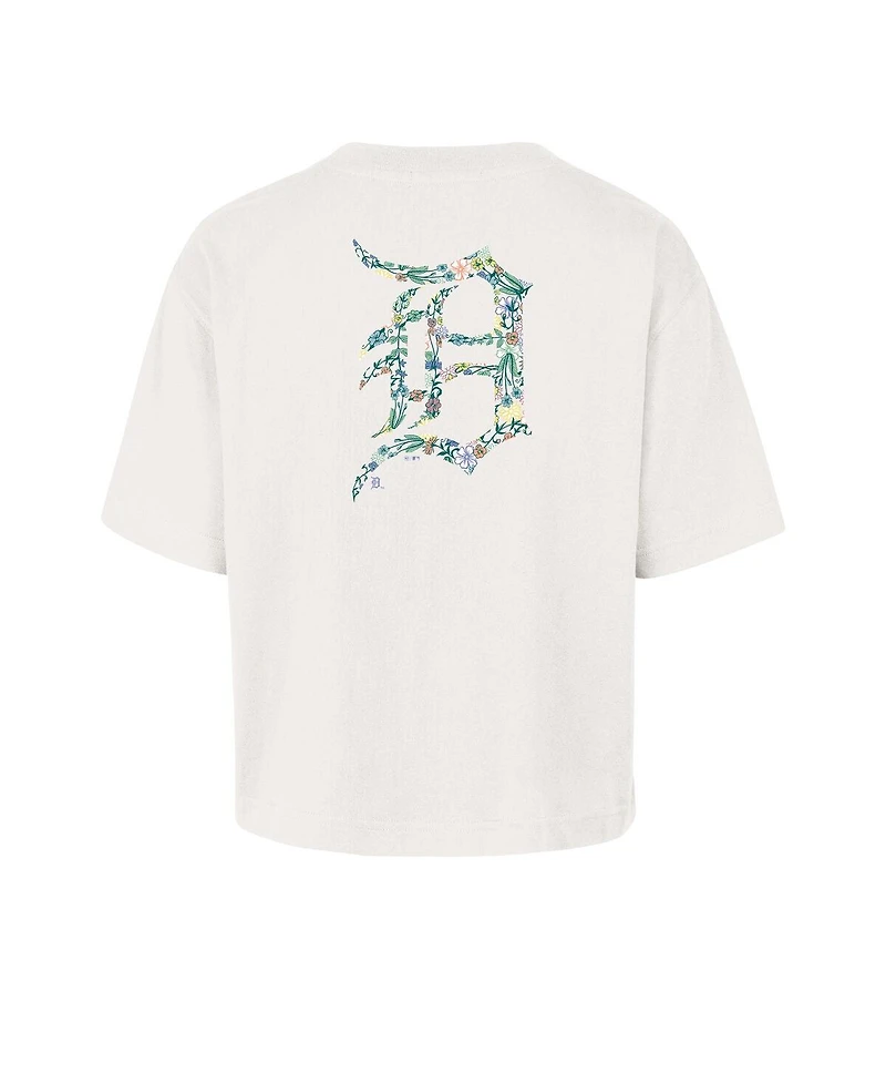 '47 Brand Women's Natural Detroit Tigers Full Bloom Cropped T-Shirt