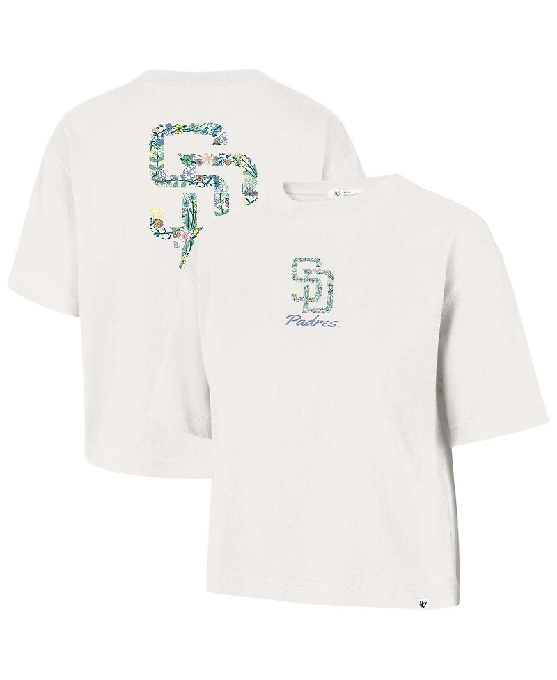 '47 Brand Women's Natural San Diego Padres Full Bloom Cropped T-Shirt