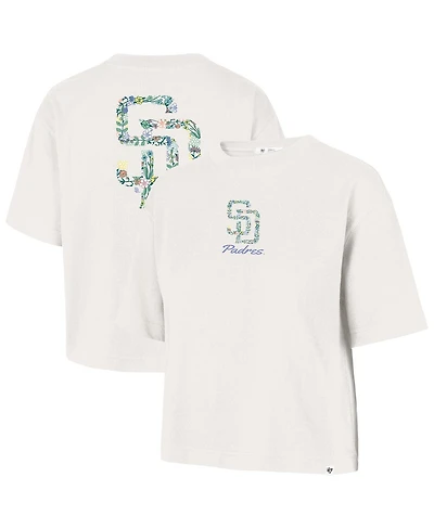 '47 Brand Women's Natural San Diego Padres Full Bloom Cropped T-Shirt