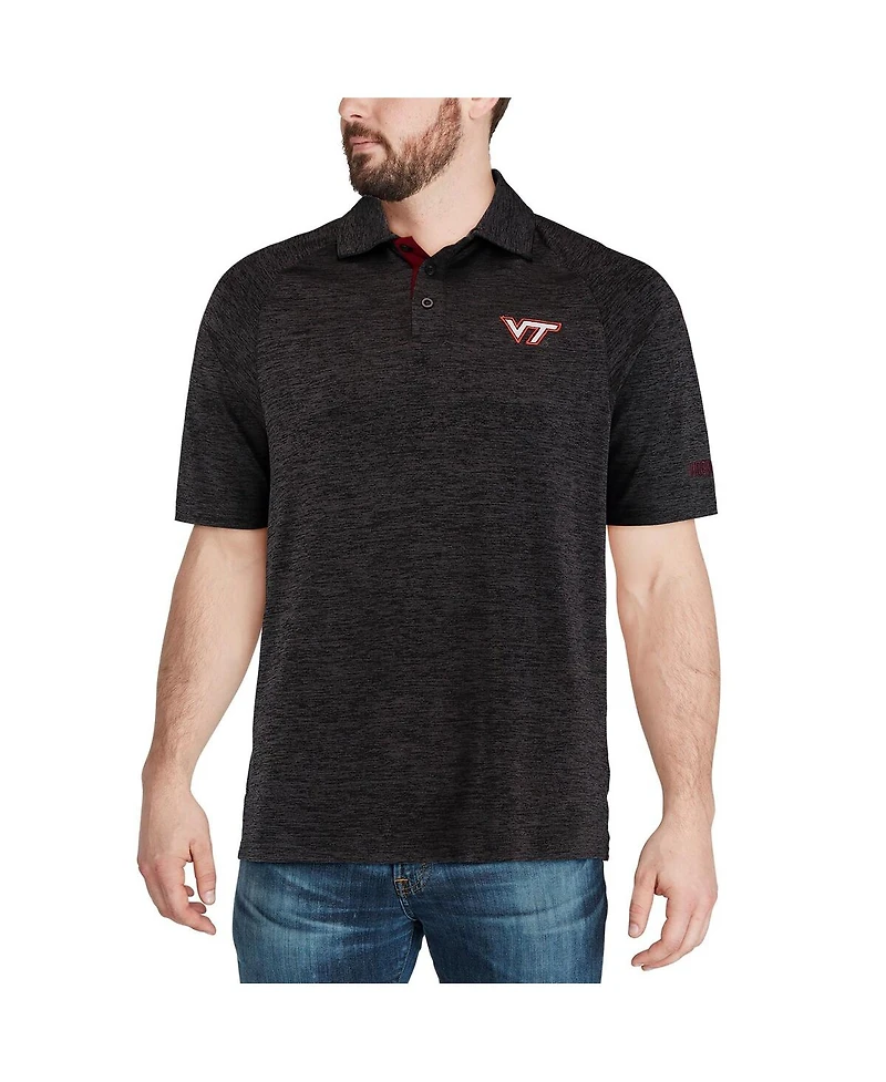 Colosseum Men's Black Virginia Tech Hokies Down Swing Polo Shirt