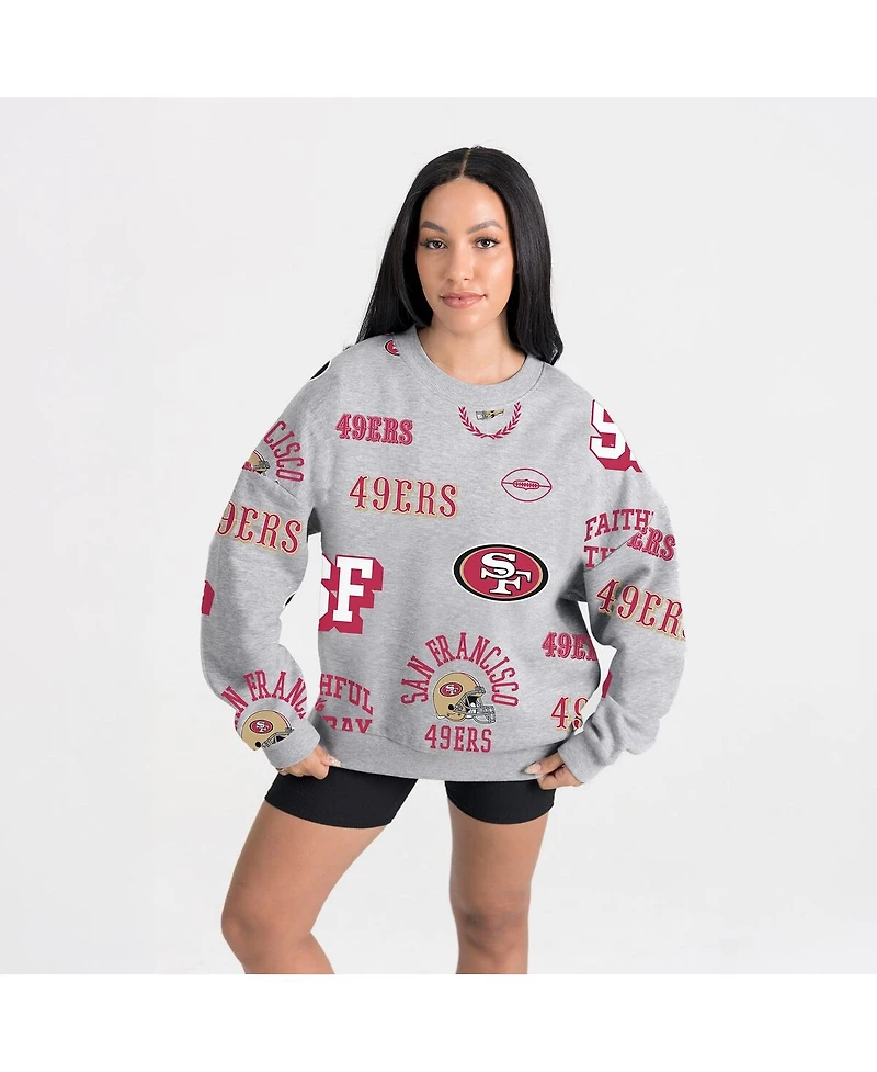 Gameday Couture Women's Heather Gray San Francisco 49ers Always On Repeat Fleece Sweatshirt