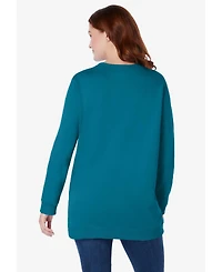 Woman Within Plus Fleece Sweatshirt