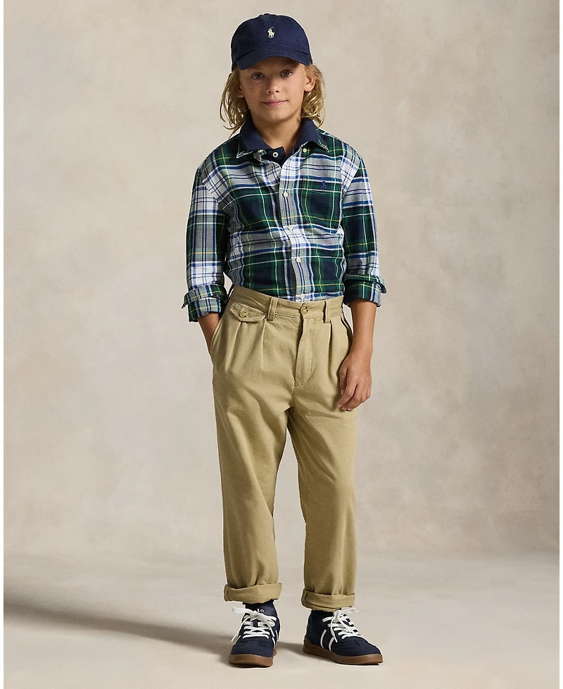Polo Ralph Lauren Boys 8-20 Plaid Long Sleeves Oxford Shirt