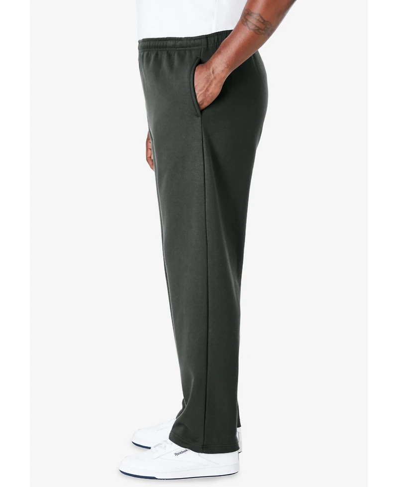 KingSize Big & Tall Fleece Open-Bottom Sweatpants