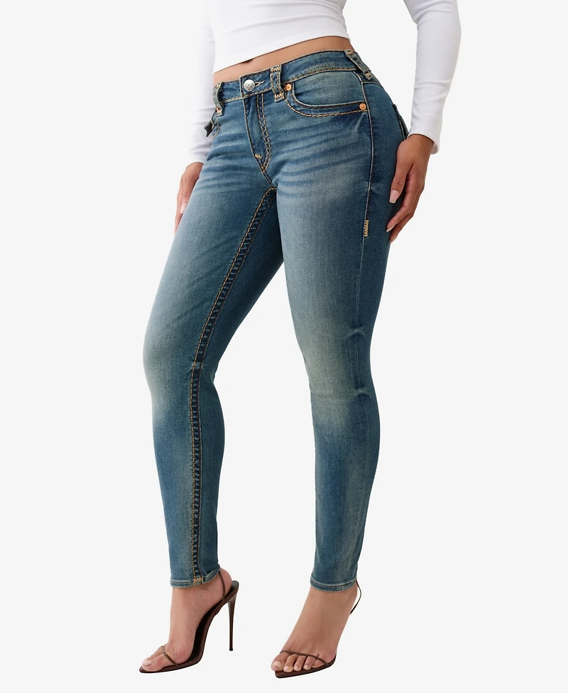 True Religion Women's Jennie Skinny Super T Flap Jeans
