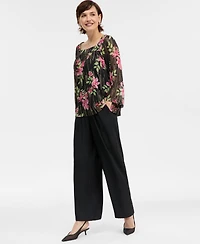 Jm Collection Women's Floral Shine Square-Neck Top, Macy's Exclusive
