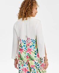 Jm Collection Women's Floral V-Neck Top, Macy's Exclusive