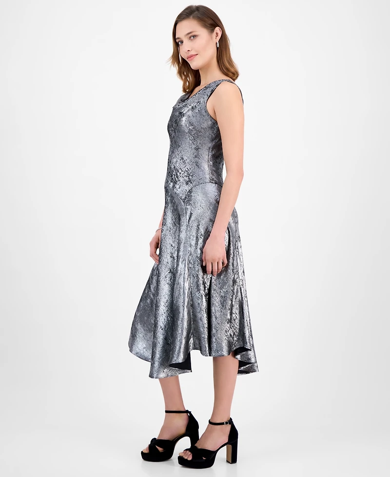 Robbie Bee Women's Cowl Neck Midi Dress