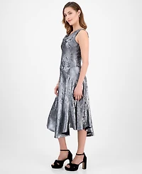Robbie Bee Women's Cowl Neck Midi Dress