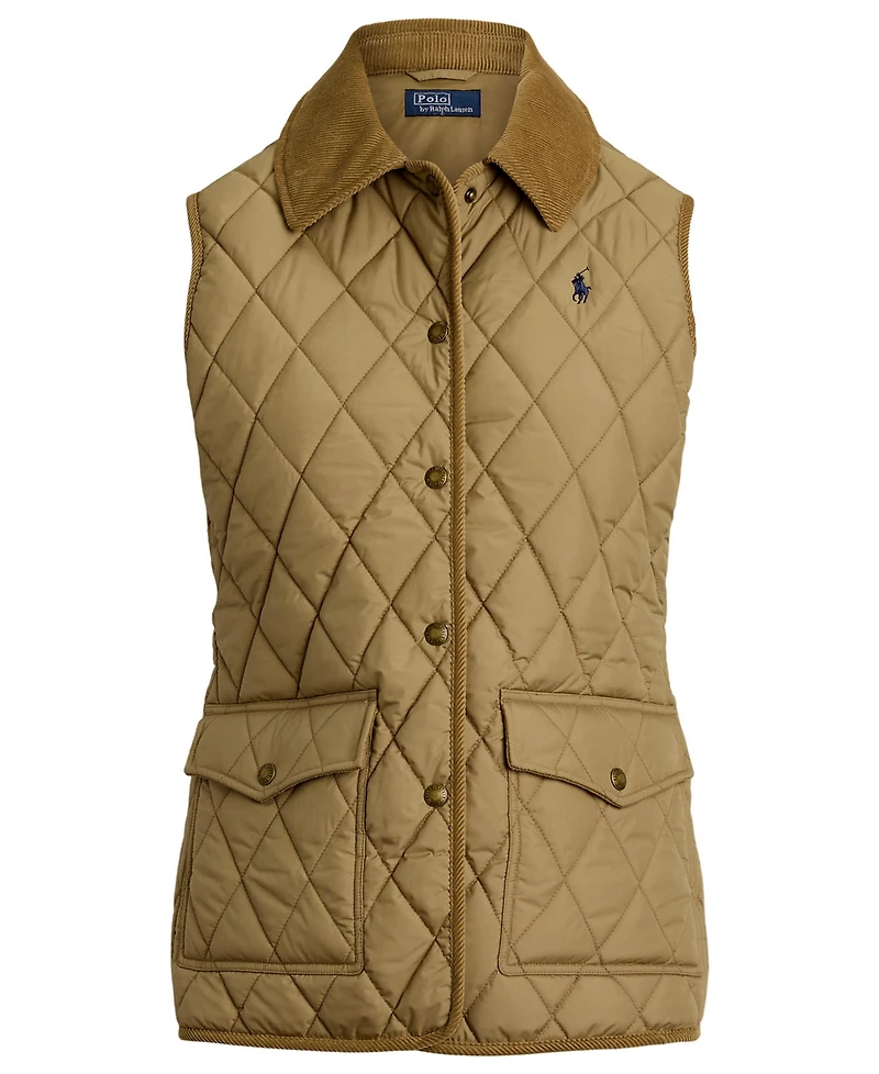 Polo Ralph Lauren Women's Corduroy-Trim Quilted Vest