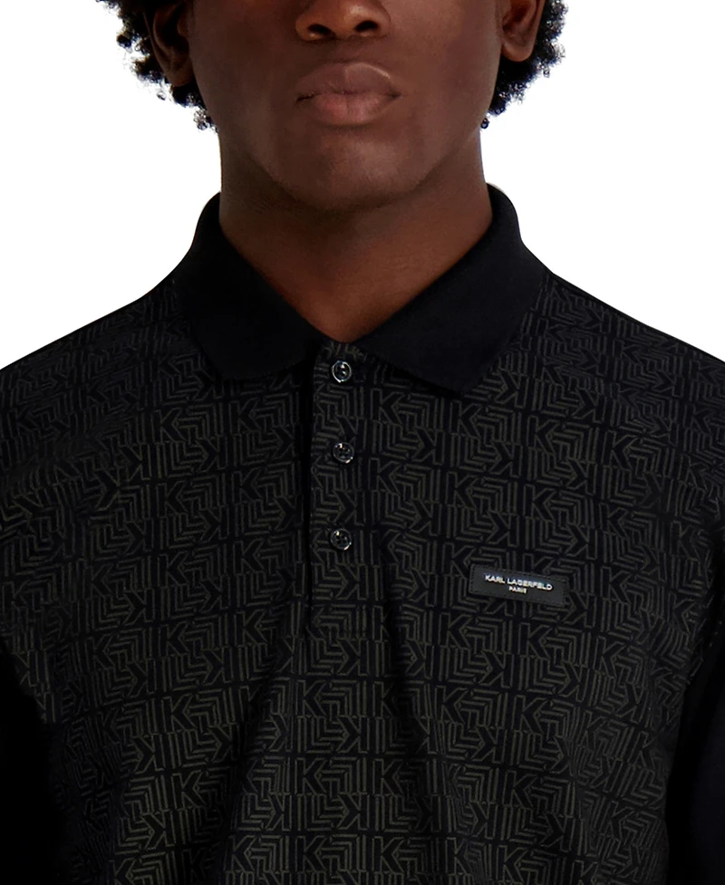Karl Lagerfeld Paris Men's Pique Short Sleeve Polo Shirt