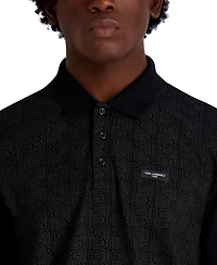 Karl Lagerfeld Paris Men's Pique Short Sleeve Polo Shirt
